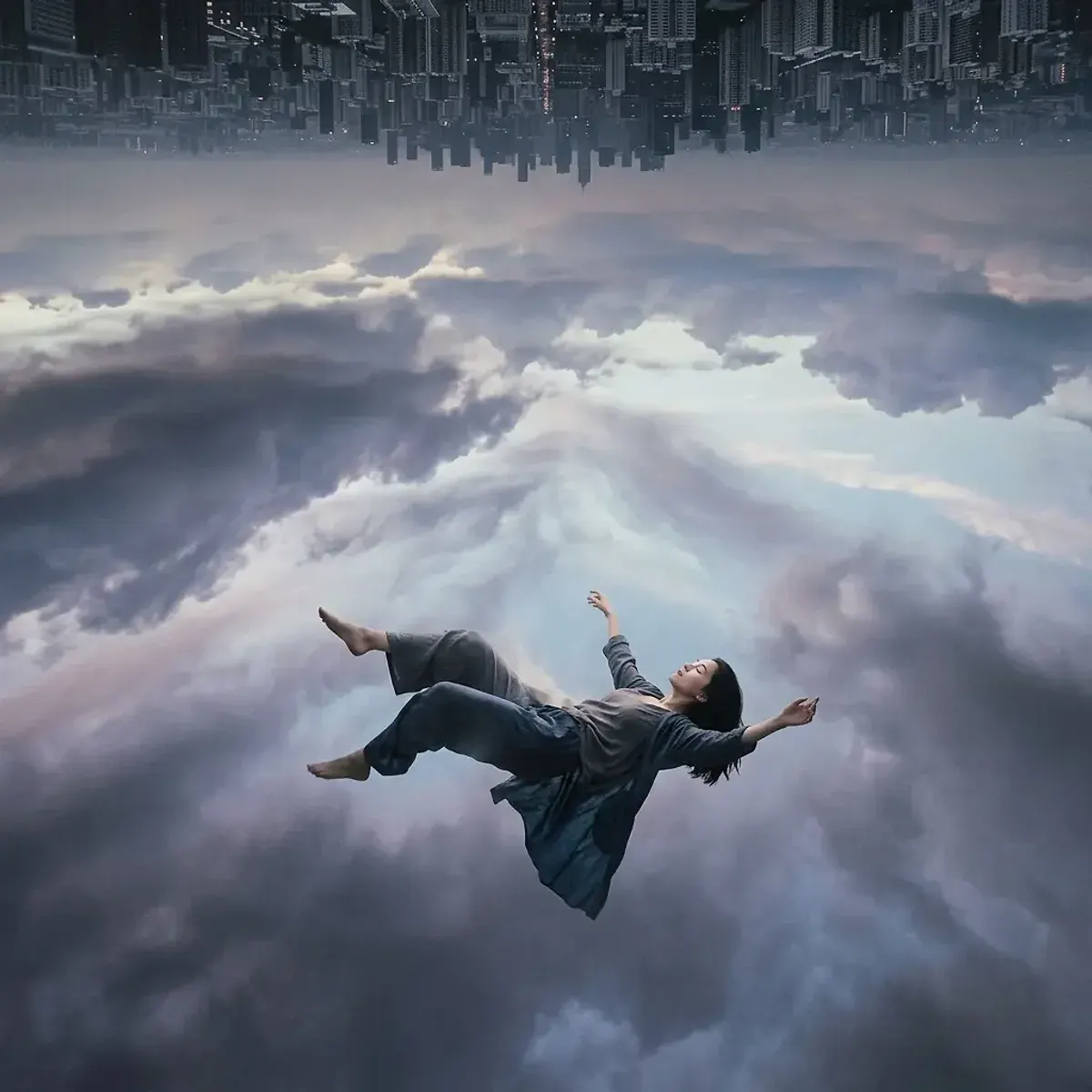 Dreamlike scene representing Falling