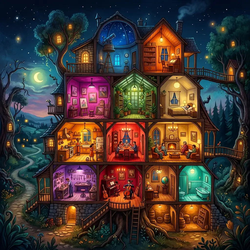 Dreamlike scene representing House