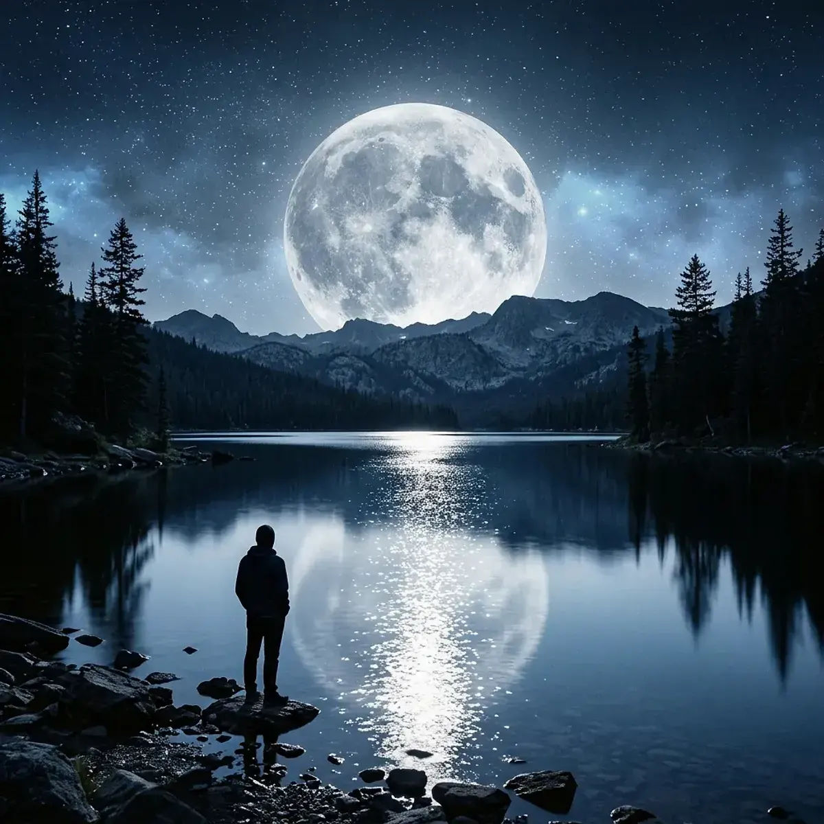 Dreamlike scene representing Moon