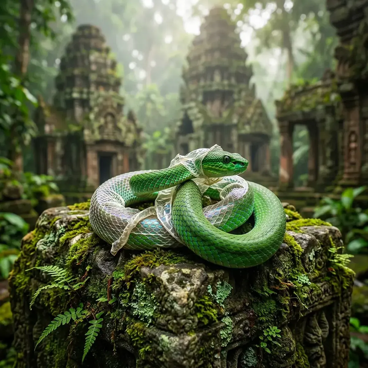 Dreamlike scene representing Snake