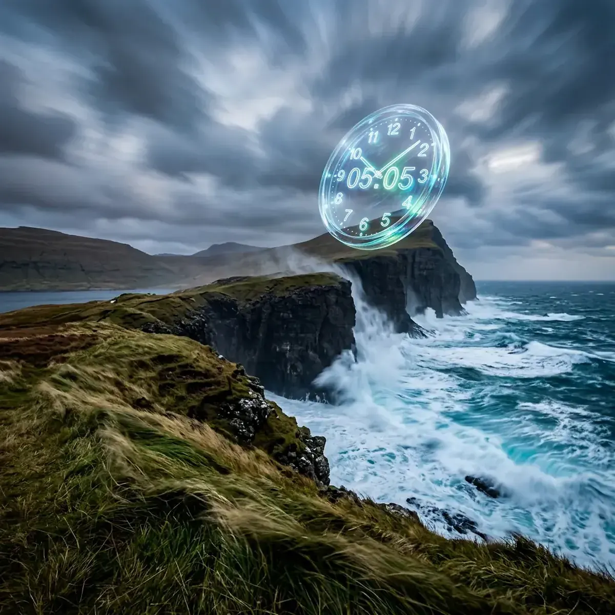 Mystical scene representing mirror hour 05:05