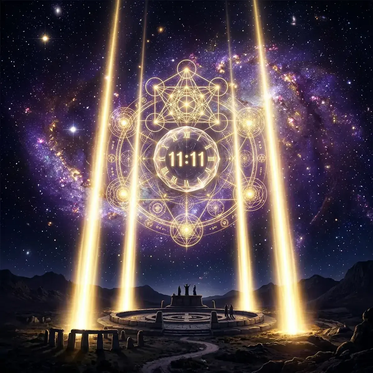 Mystical scene representing mirror hour 11:11