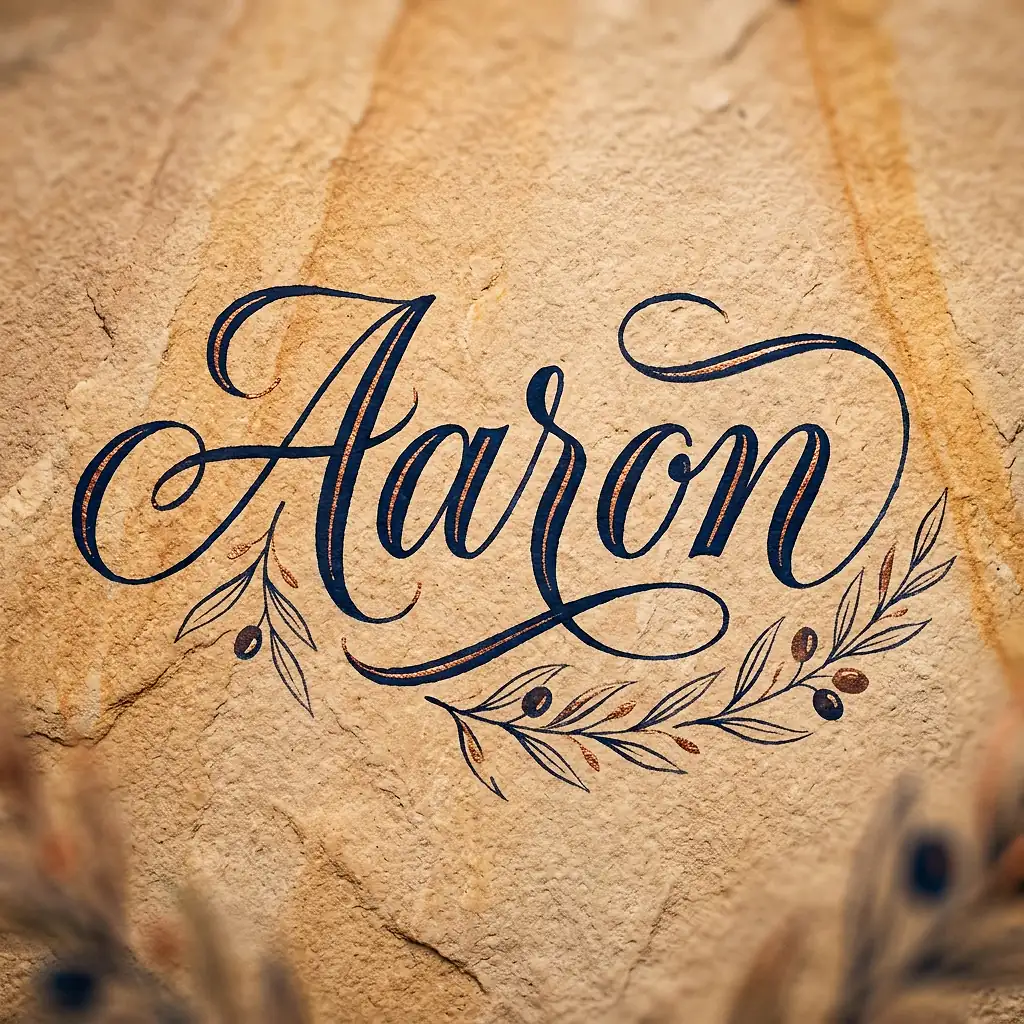 Le prénom Aaron en calligraphie élégante