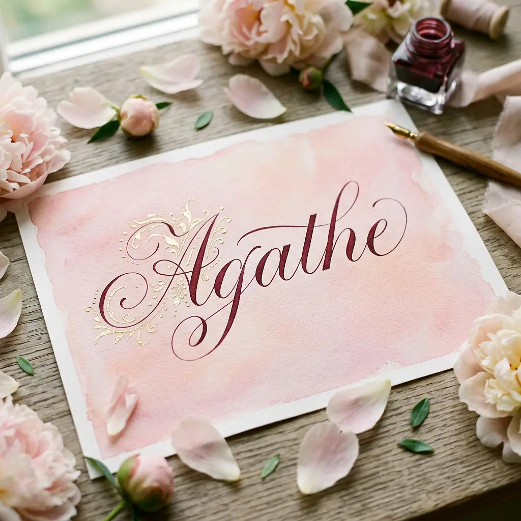 Le prénom Agathe en calligraphie élégante