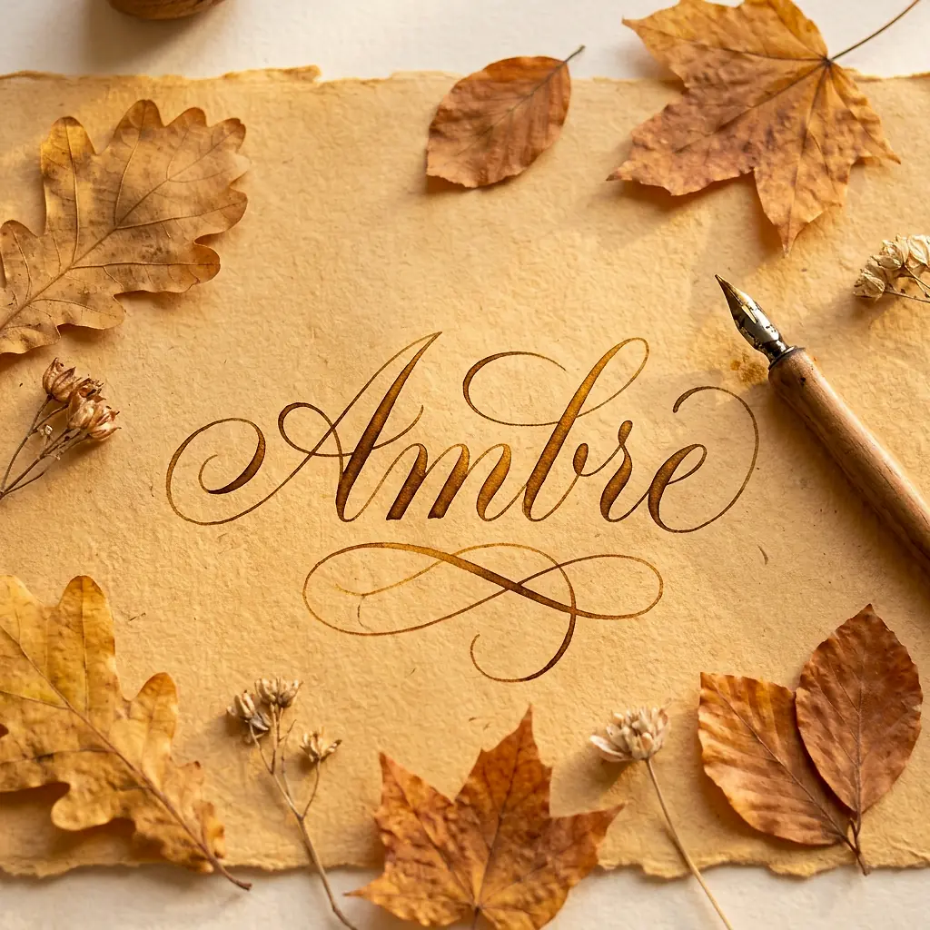 Le prénom Ambre en calligraphie élégante