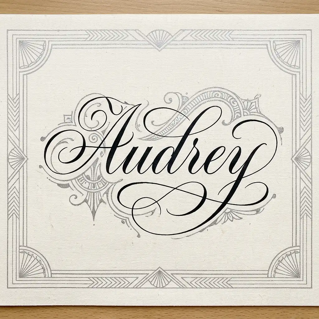 Le prénom Audrey en calligraphie élégante