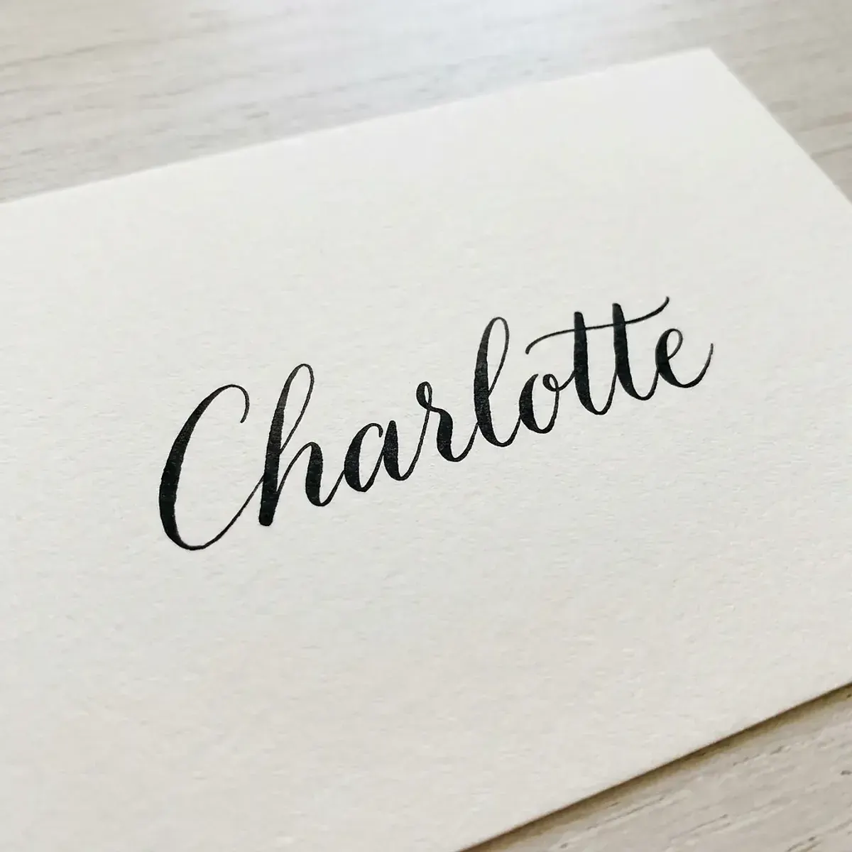 The name Charlotte in elegant calligraphy