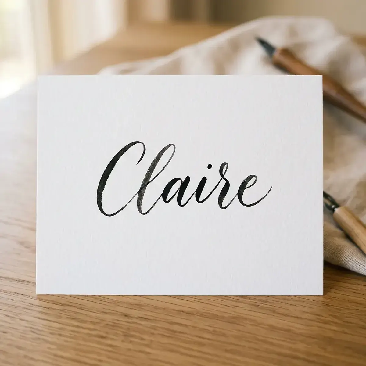 The name Claire in elegant calligraphy