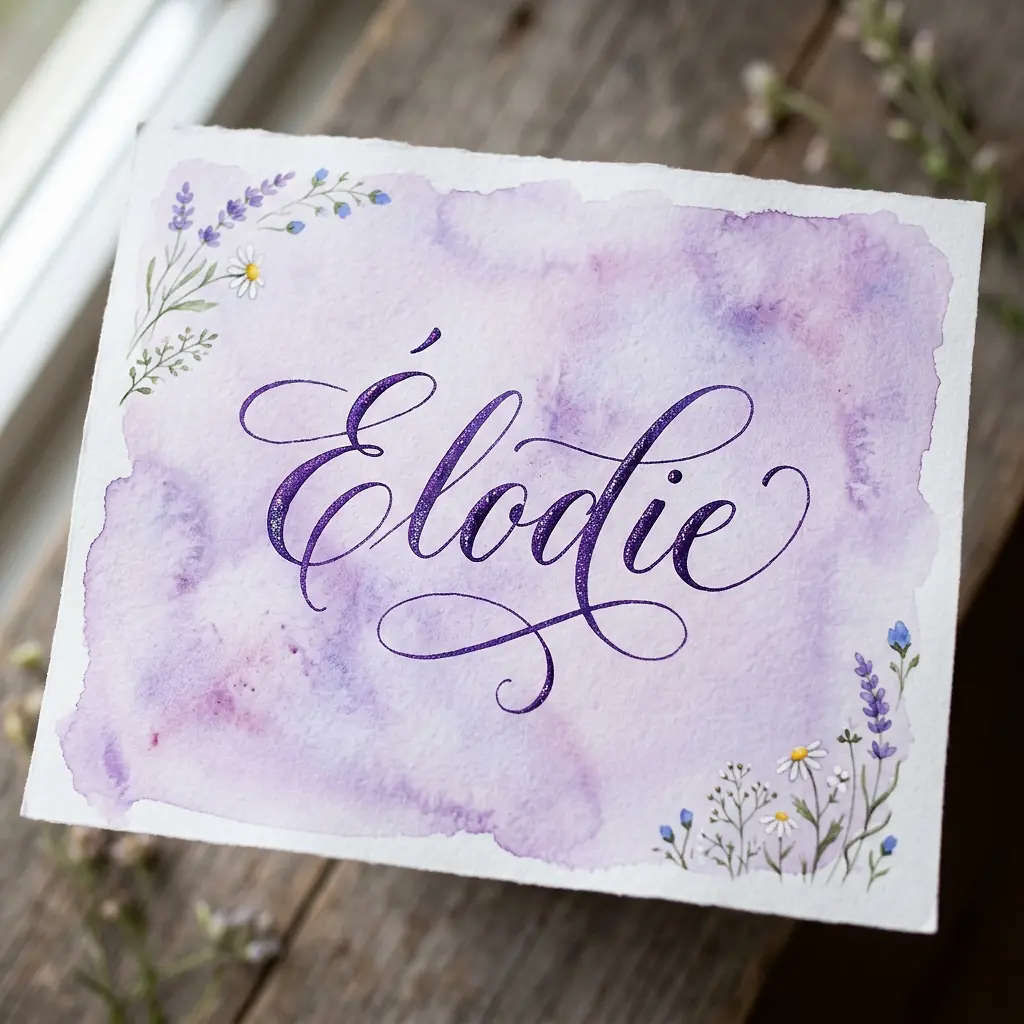 Le prénom Élodie en calligraphie élégante