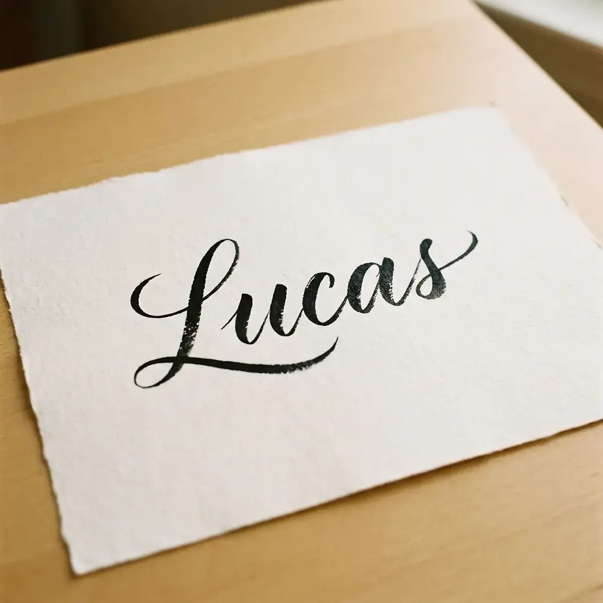 Le prénom Lucas en calligraphie