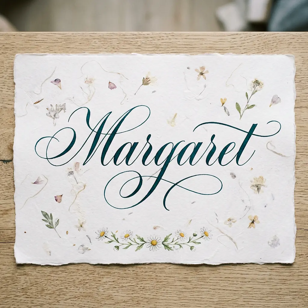 The name Margaret in elegant calligraphy