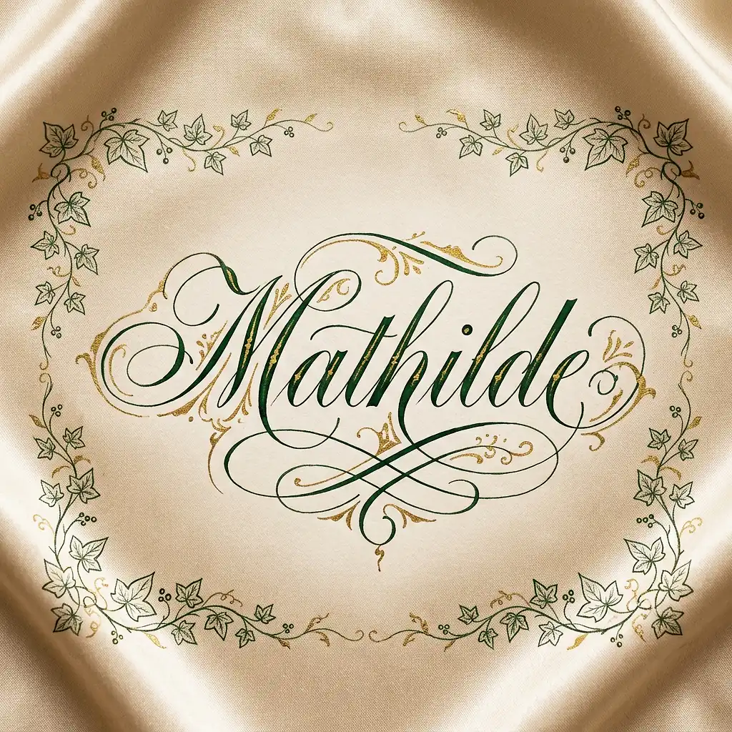 Le prénom Mathilde en calligraphie élégante