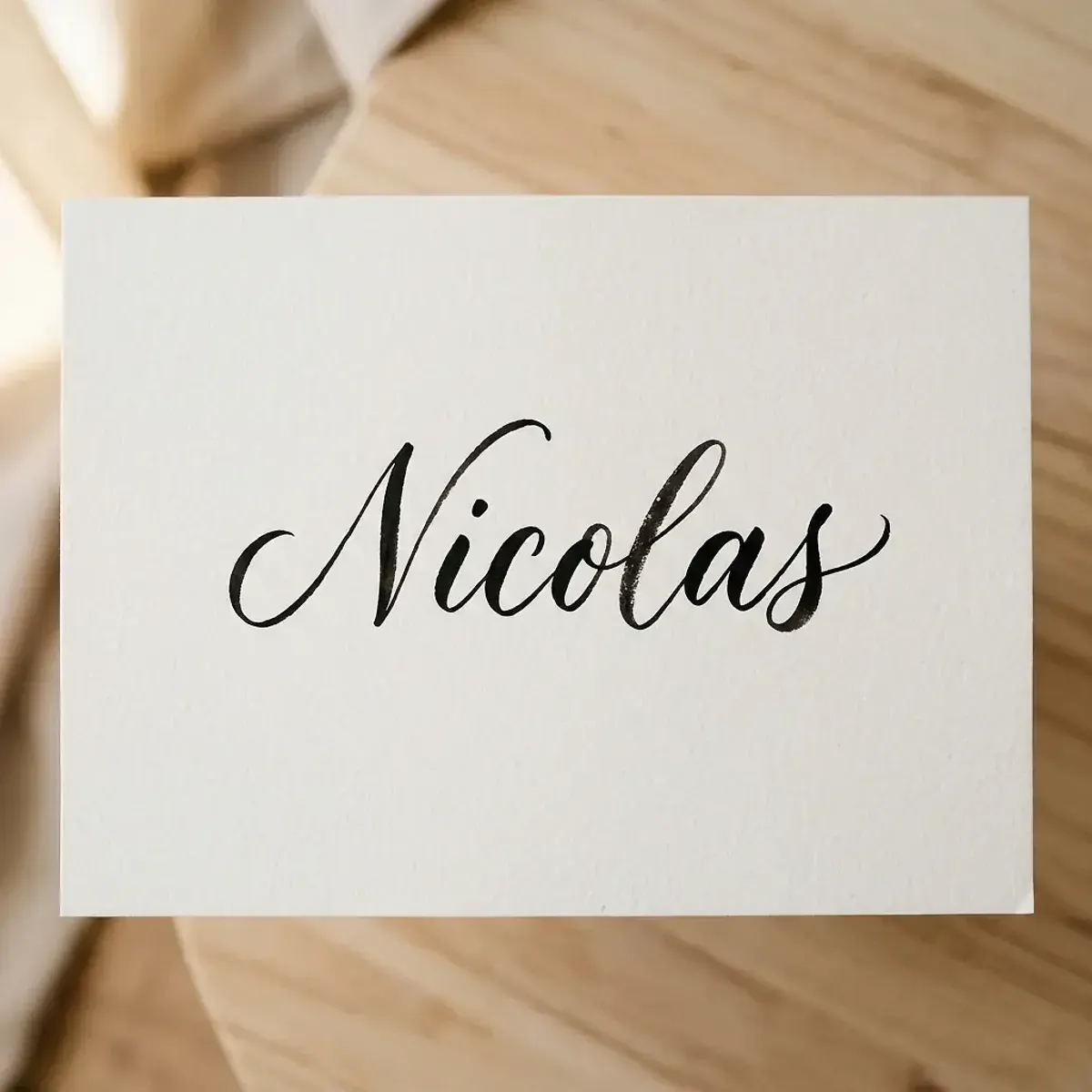 Le prénom Nicolas en calligraphie