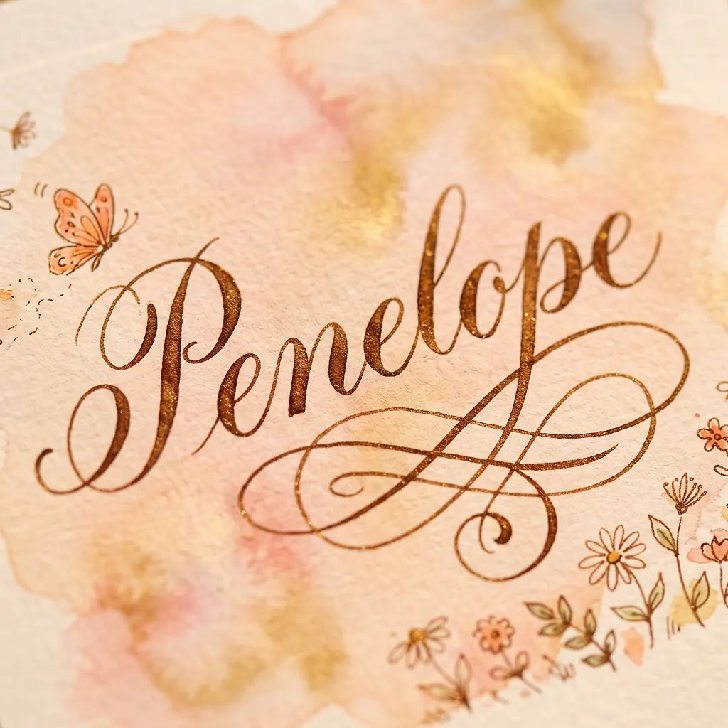 The name Penelope in elegant calligraphy