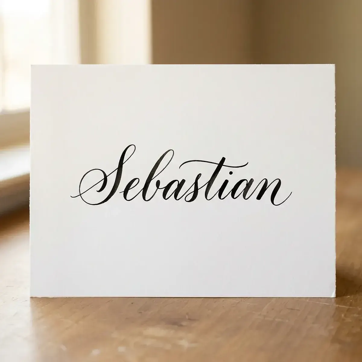 The name Sebastian in elegant calligraphy