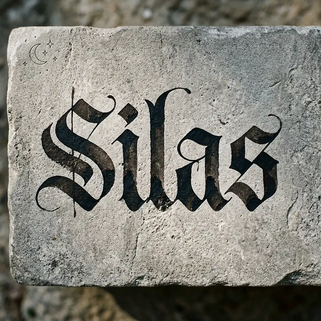 The name Silas in elegant calligraphy