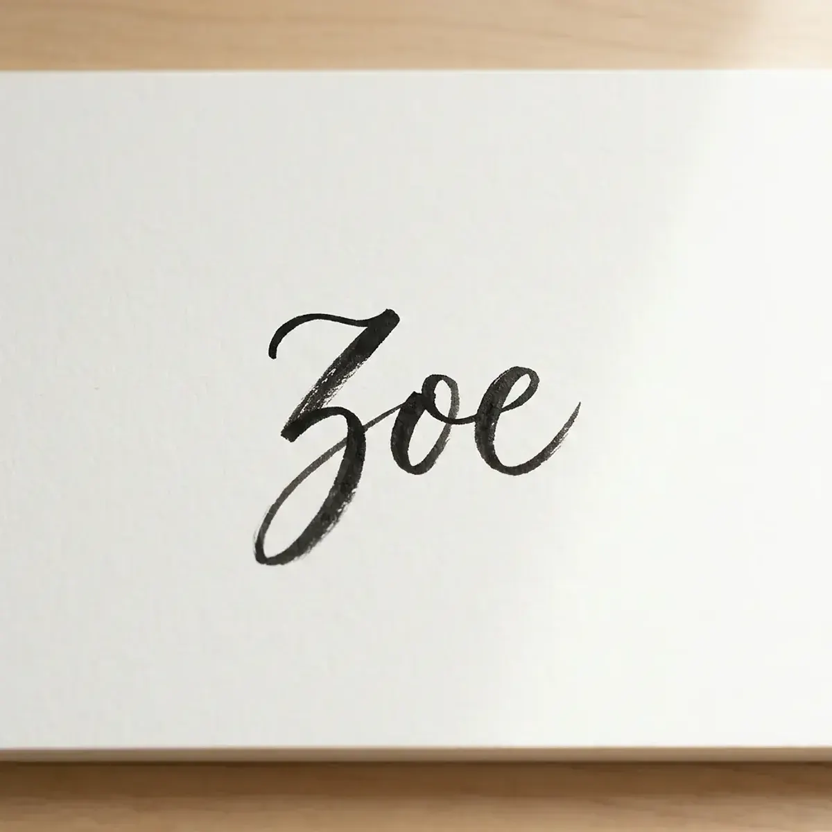 The name Zoe in elegant calligraphy