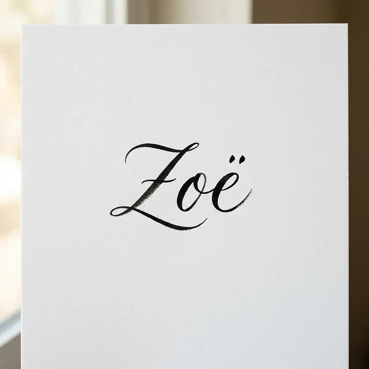 Le prénom Zoé en calligraphie