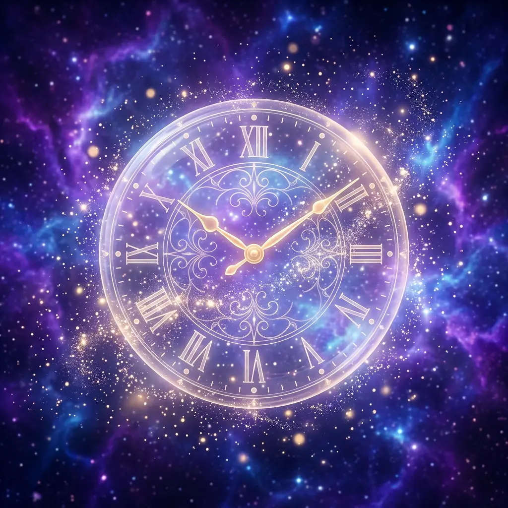 Mystical clock in a cosmic nebula