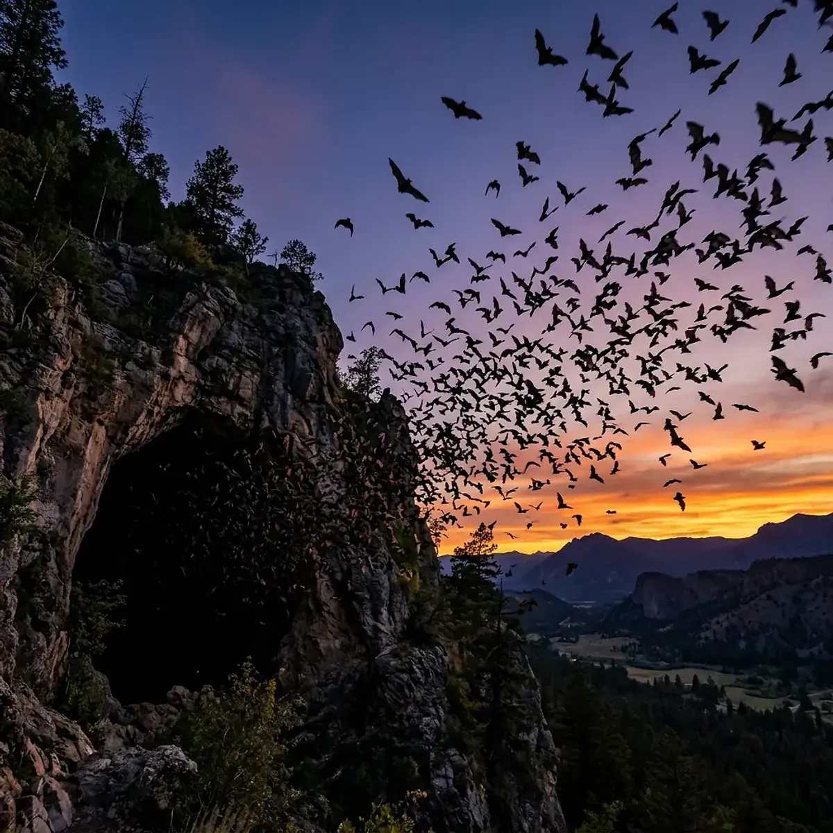 Bat in its natural habitat, wildlife photography