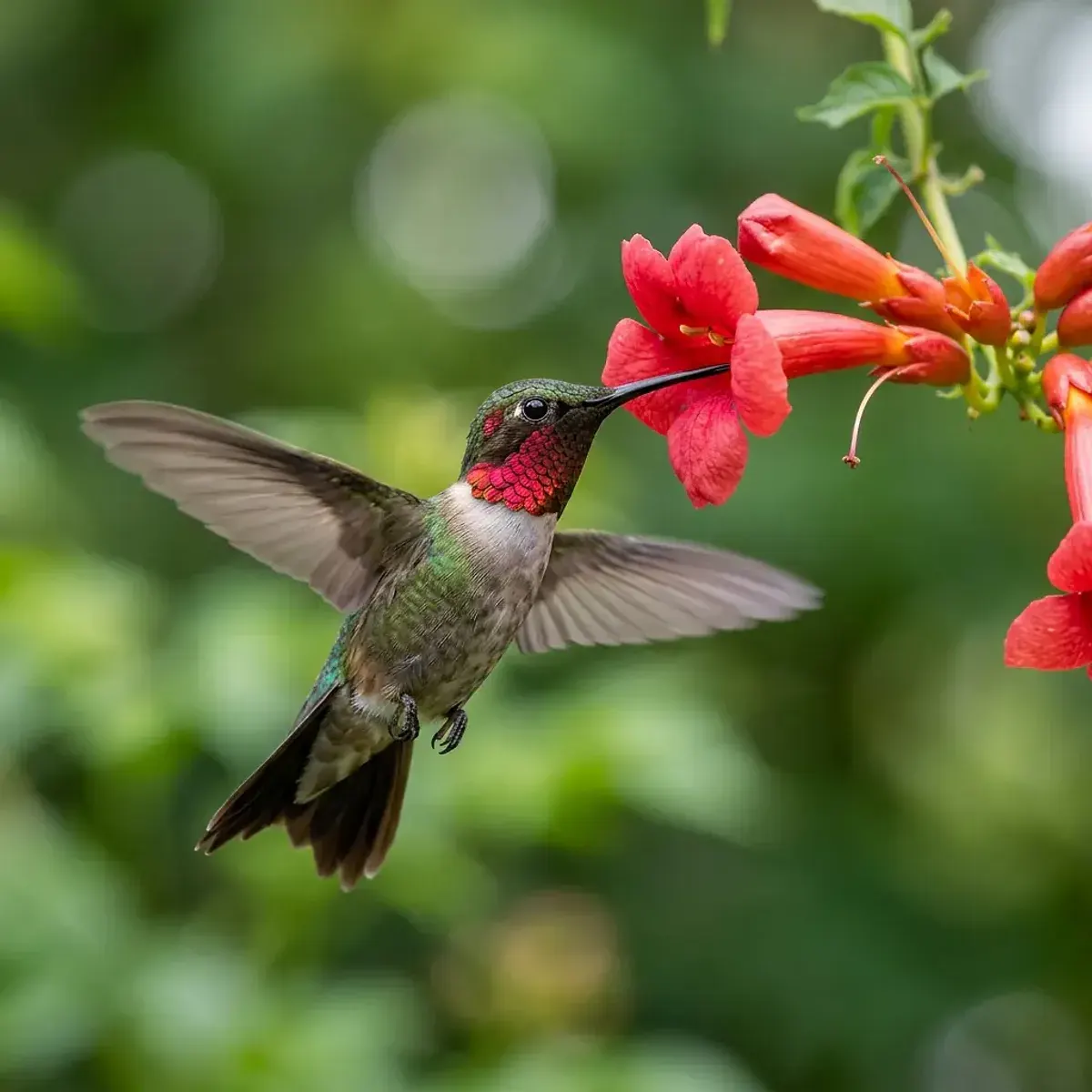 Hummingbird in its natural habitat, wildlife photography