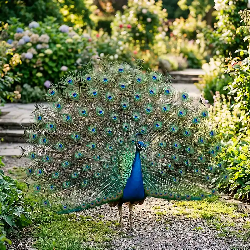 Peacock in its natural habitat, wildlife photography