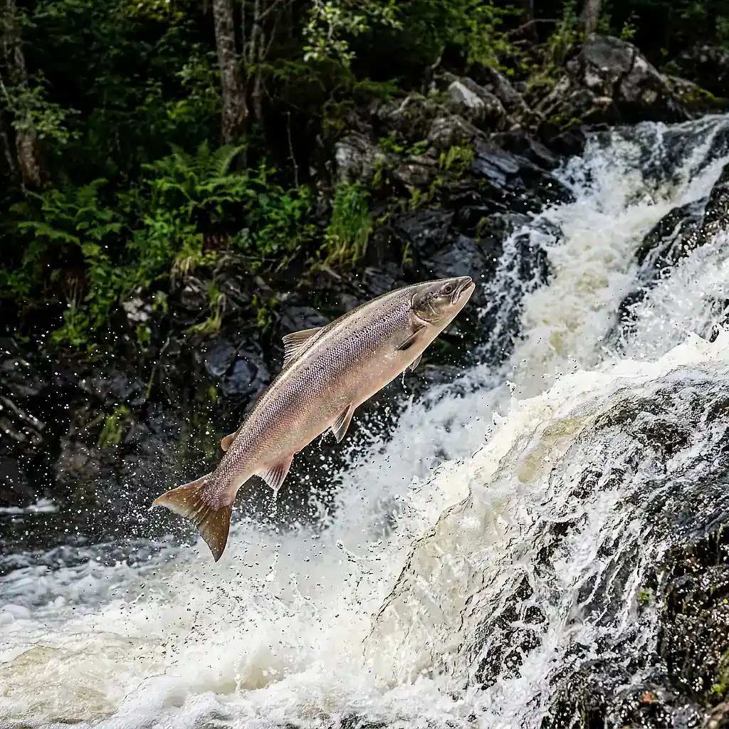 Salmon in its natural habitat, wildlife photography